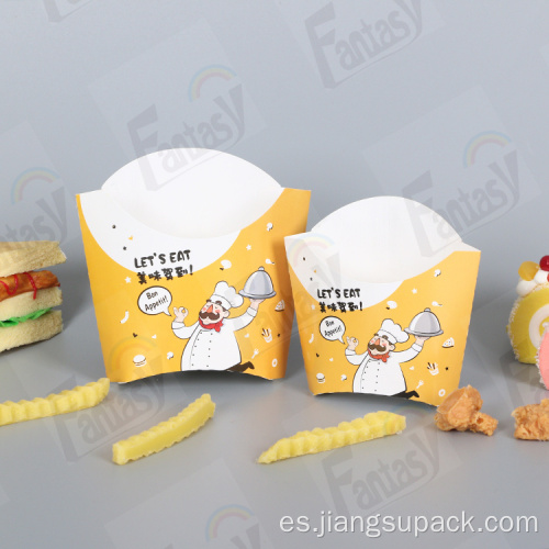 Caja de papas fritas de papas fritas desechables